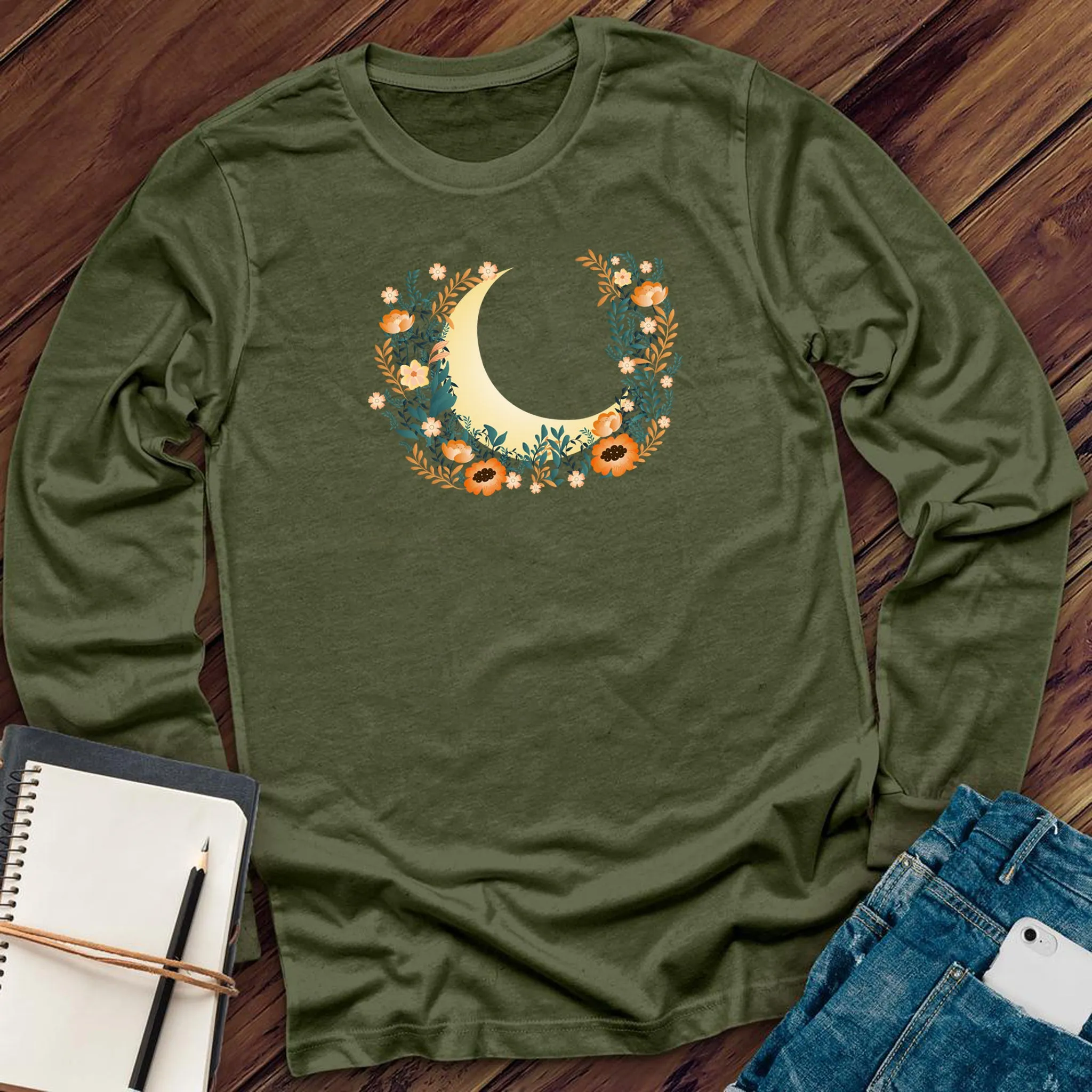 Moon Flower Wreath Long Sleeve