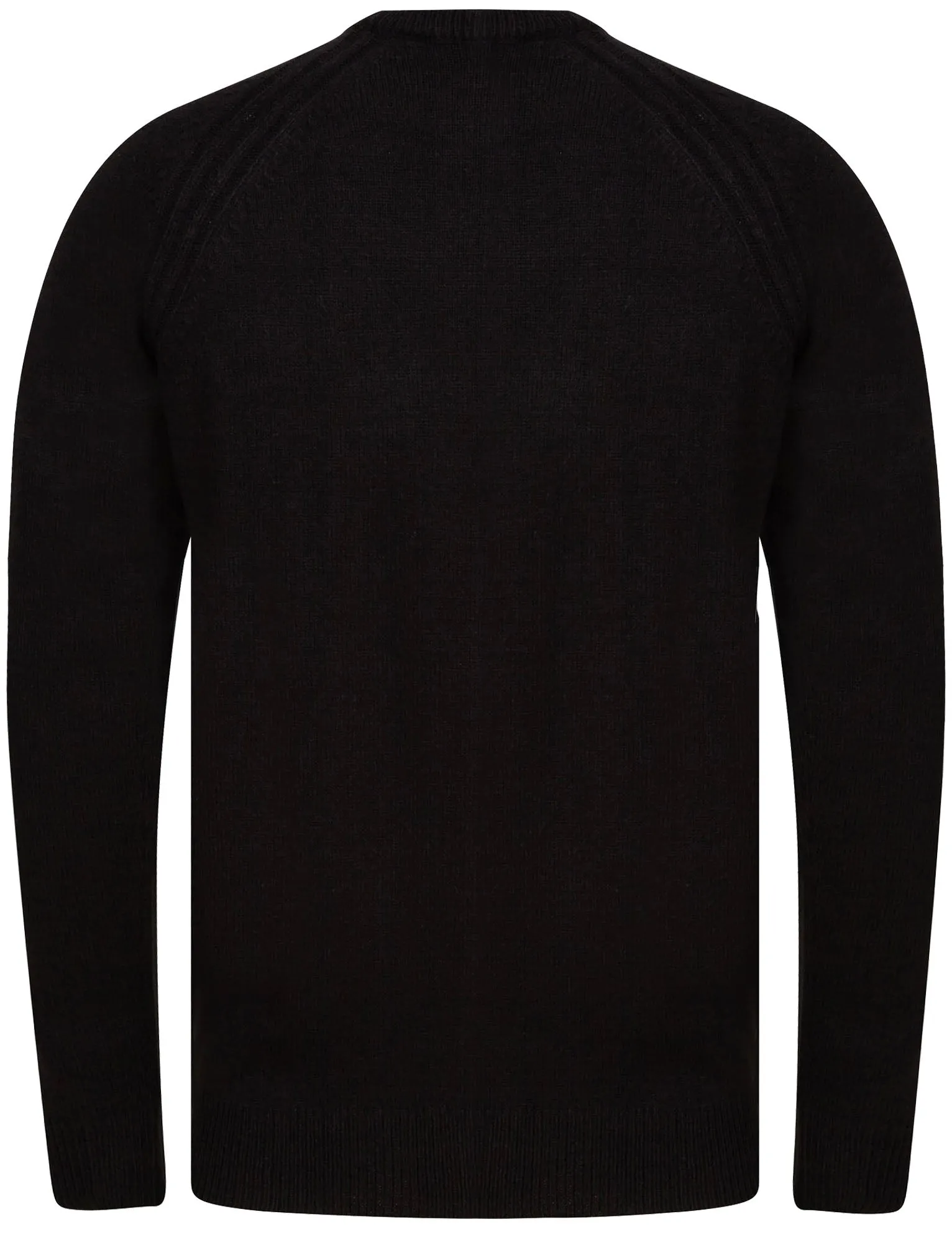 Morphy Ribbed Stitch Crew Neck Knitted Jumper in Jet Black - Kensington Eastside