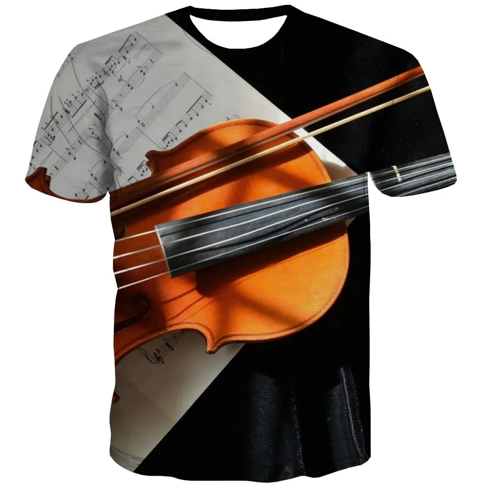 Music T shirts Men Instrument Tshirt Printed Retro Shirt Print Electronic Tshirts Novelty