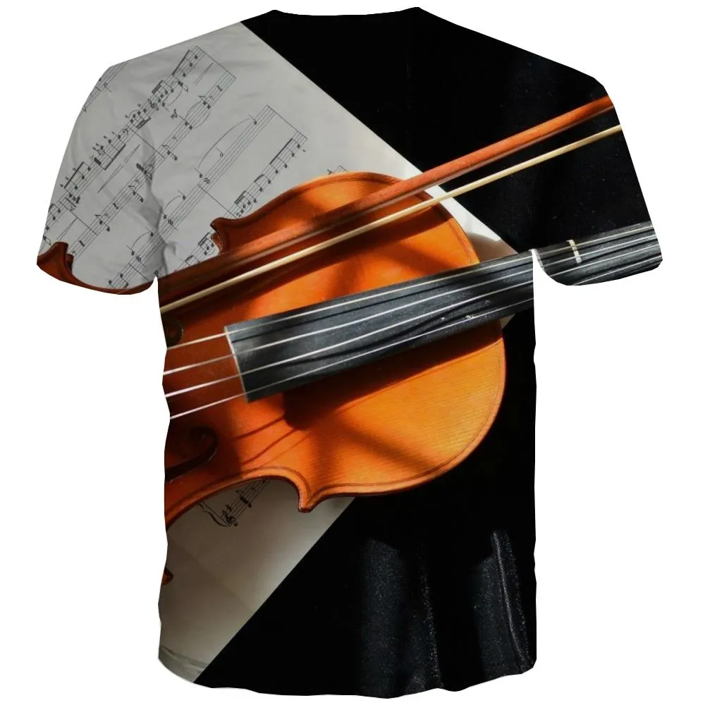 Music T shirts Men Instrument Tshirt Printed Retro Shirt Print Electronic Tshirts Novelty