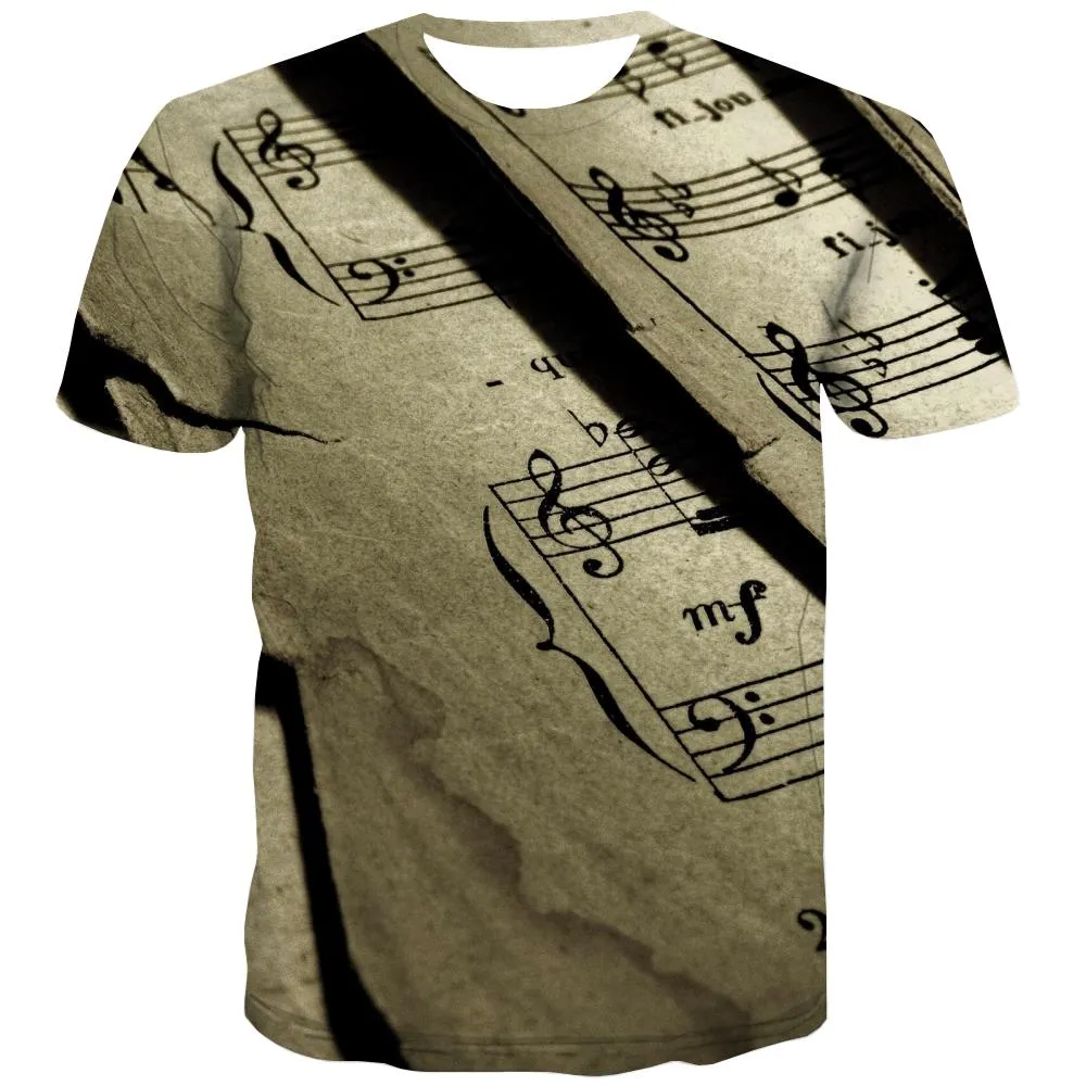 Music T shirts Men Instrument Tshirts Casual Retro T-shirts 3d Electronic Shirt Print