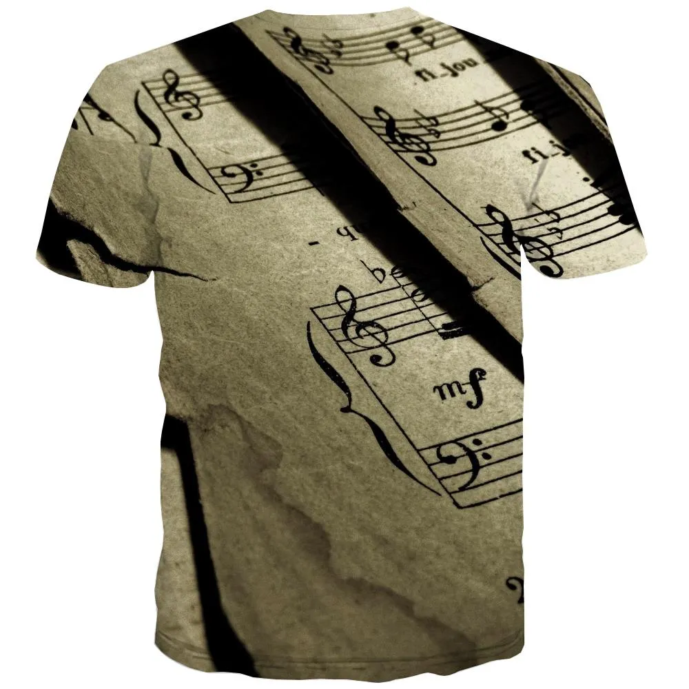 Music T shirts Men Instrument Tshirts Casual Retro T-shirts 3d Electronic Shirt Print