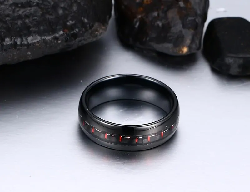 Mystique Carbon Fiber Inlay Tungsten Band