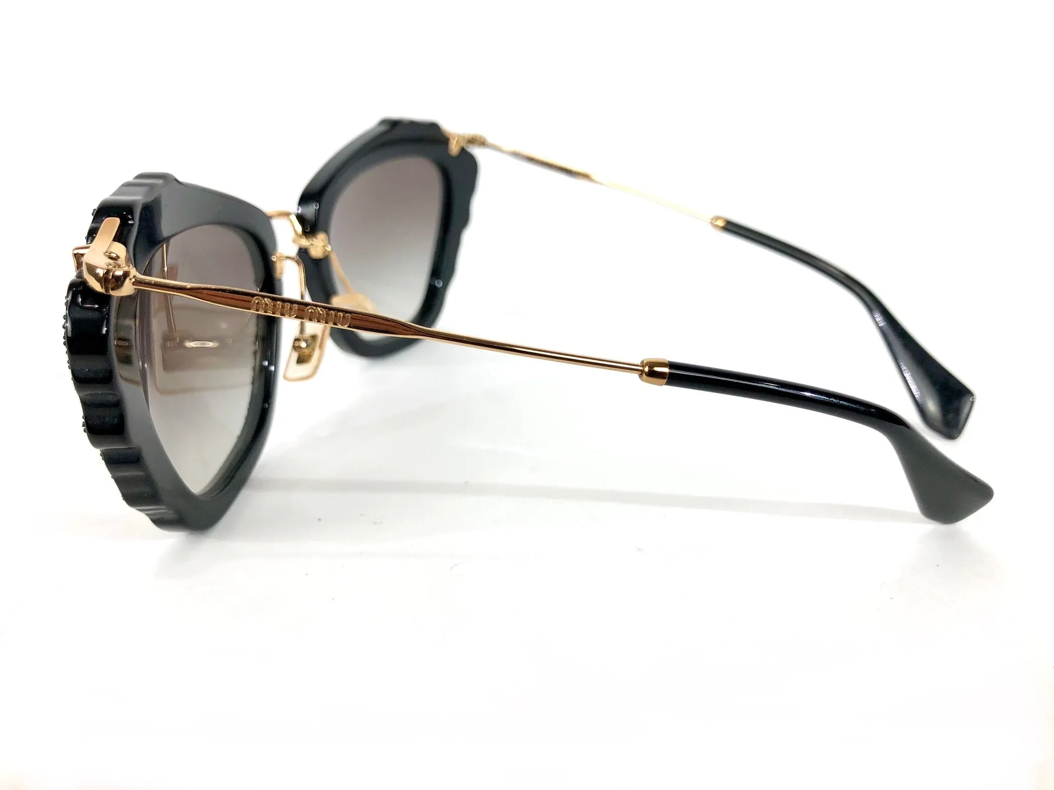 Noir Cat Eye Crystal Sunglasses