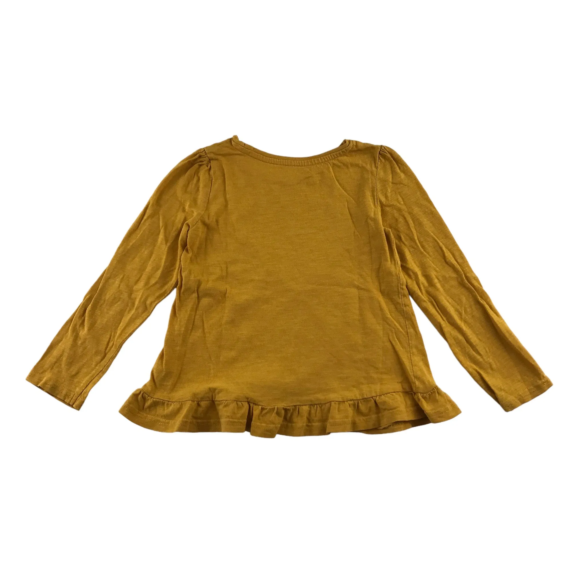 Nutmeg t-shirt 5-6 years yellow embroidered daisies love heart long sleeve cotton