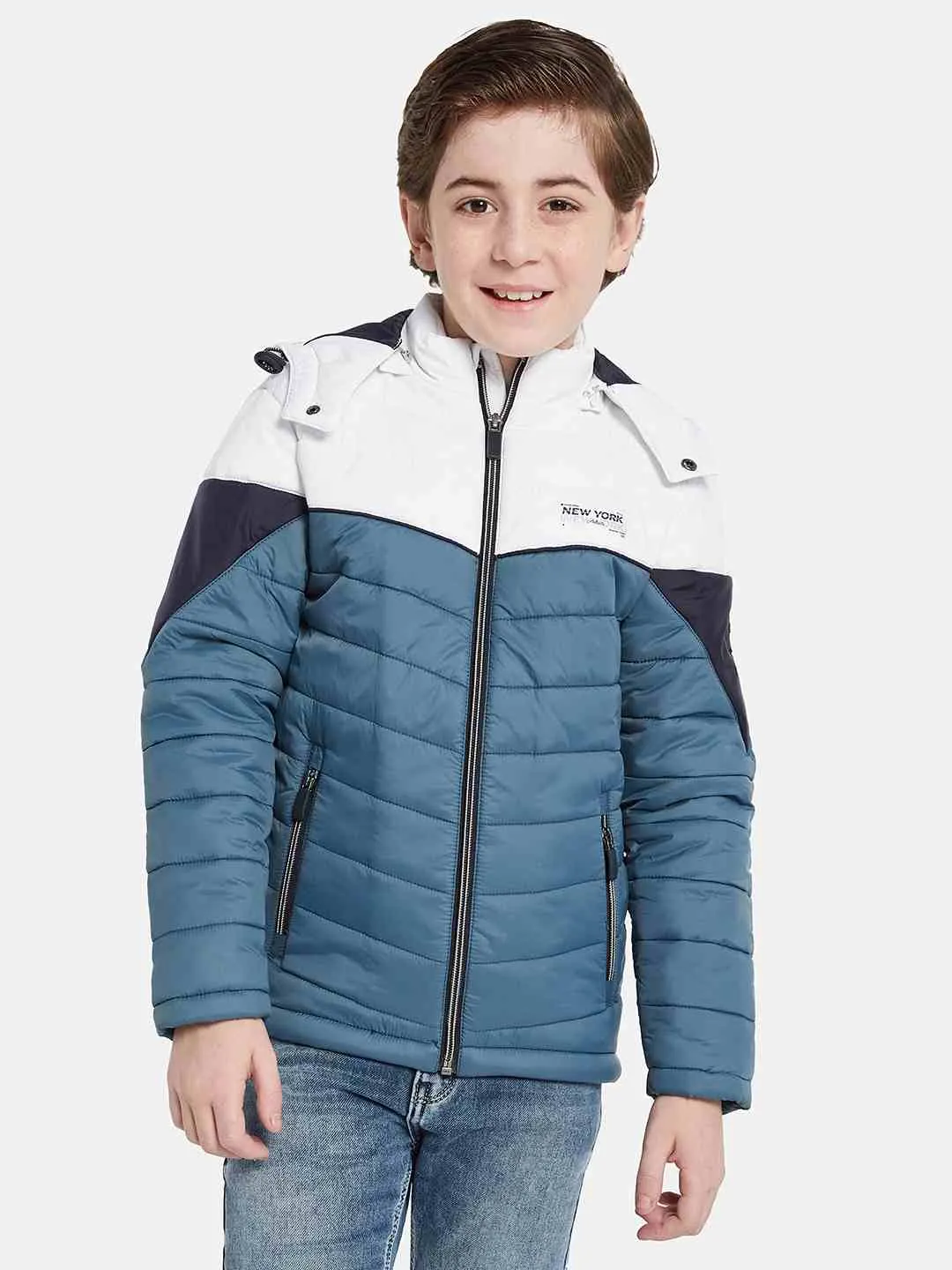 Octave Boys Hooded Colourblocked Puffer Jacket