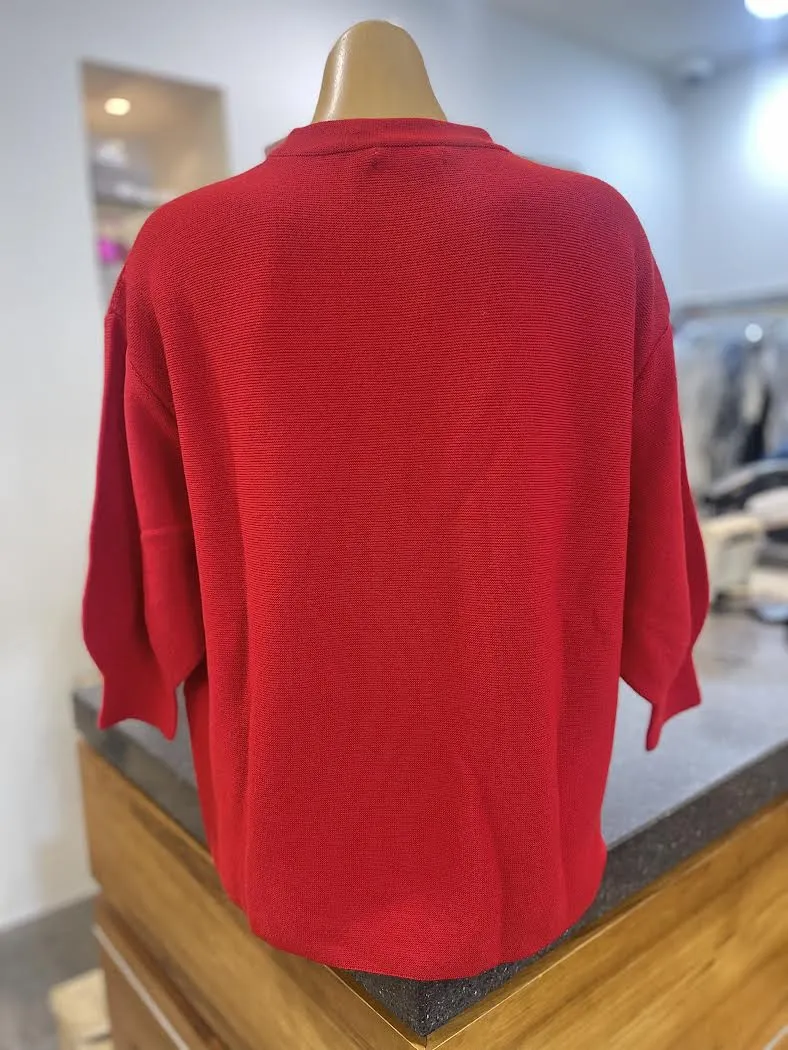 Optimum 3/4 Tulip Sleeve Jumper - Red