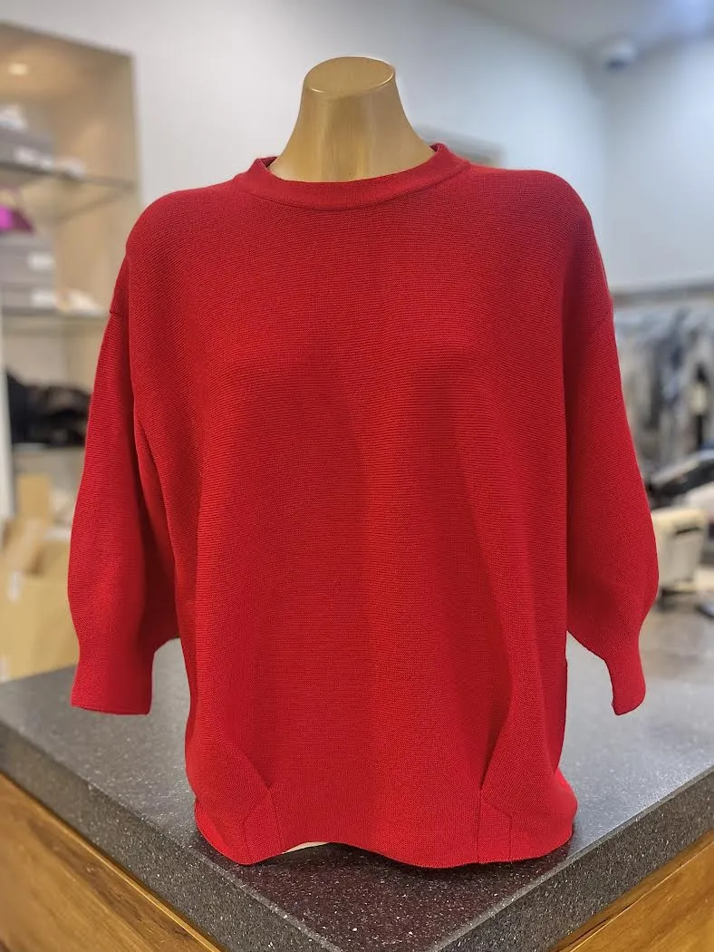 Optimum 3/4 Tulip Sleeve Jumper - Red