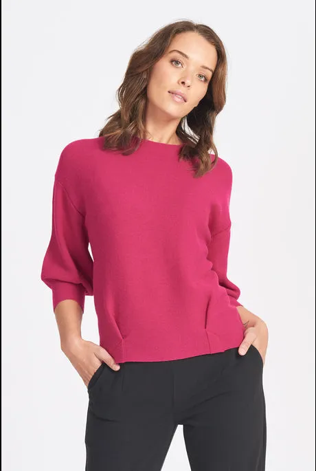 Optimum 3/4 Tulip Sleeve Jumper - Red