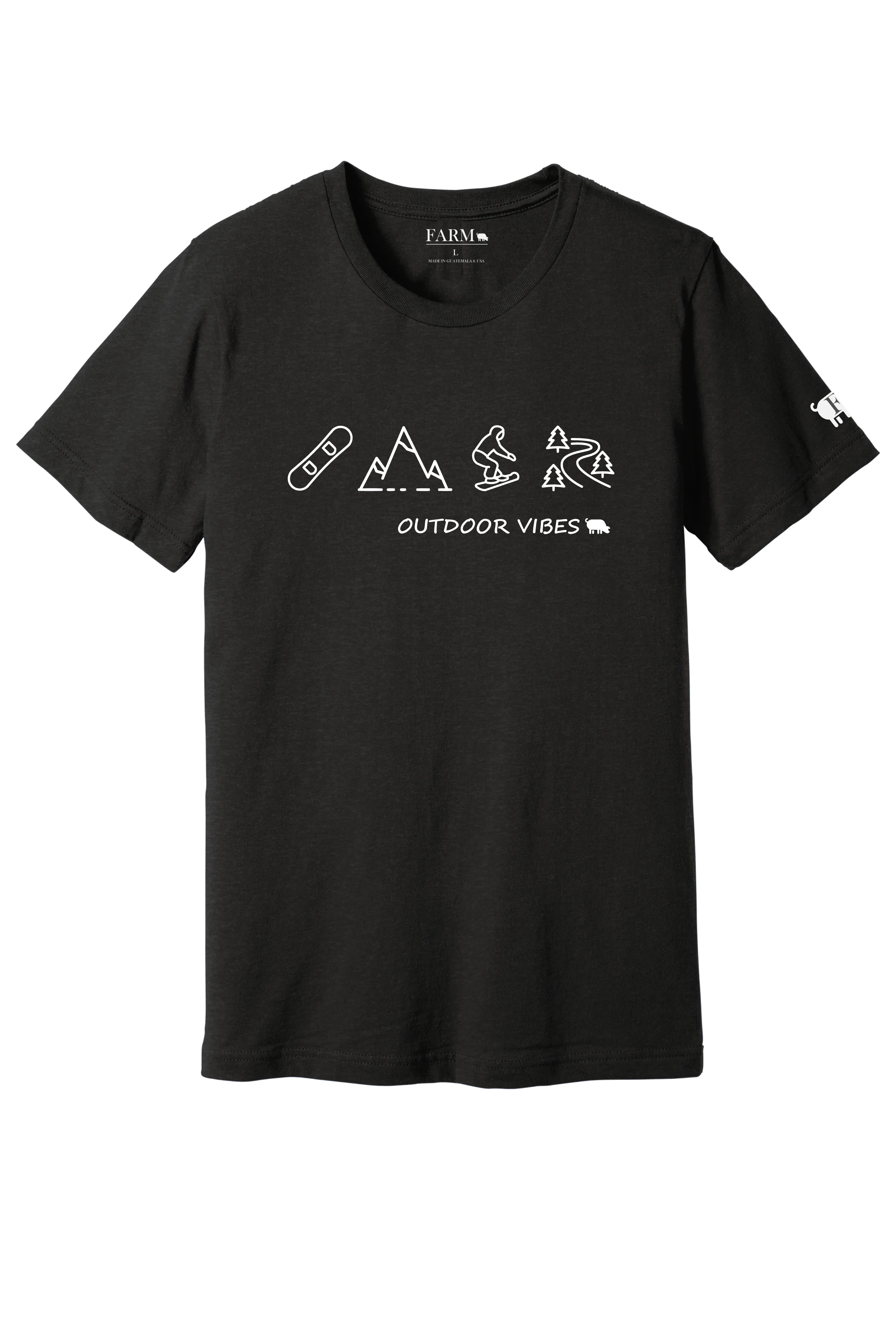 Outdoor Vibes Snowboarding T-Shirt Adult - Collection by Farm Brand