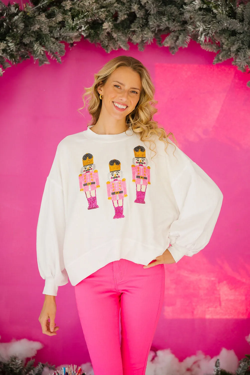 PINK SEQUIN NUTCRACKER PULLOVERS