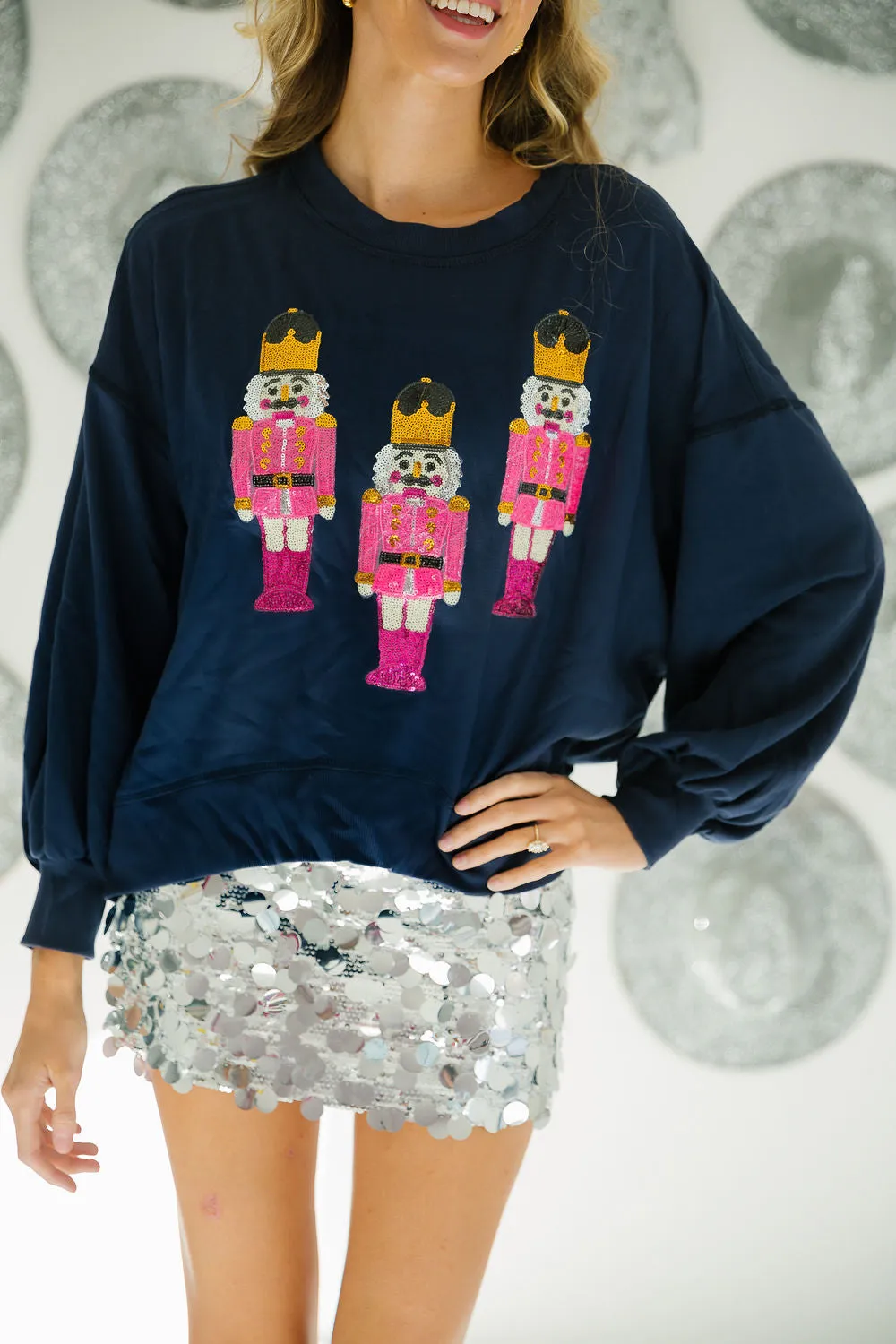 PINK SEQUIN NUTCRACKER PULLOVERS