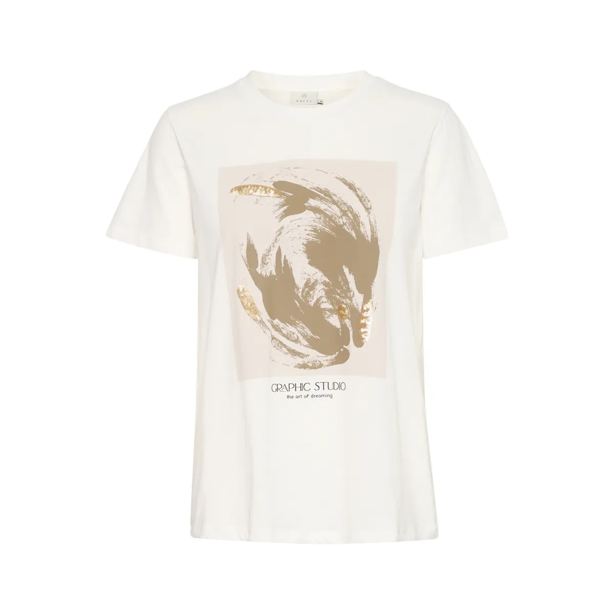 Polly t-shirt chalk/ sand graphic print