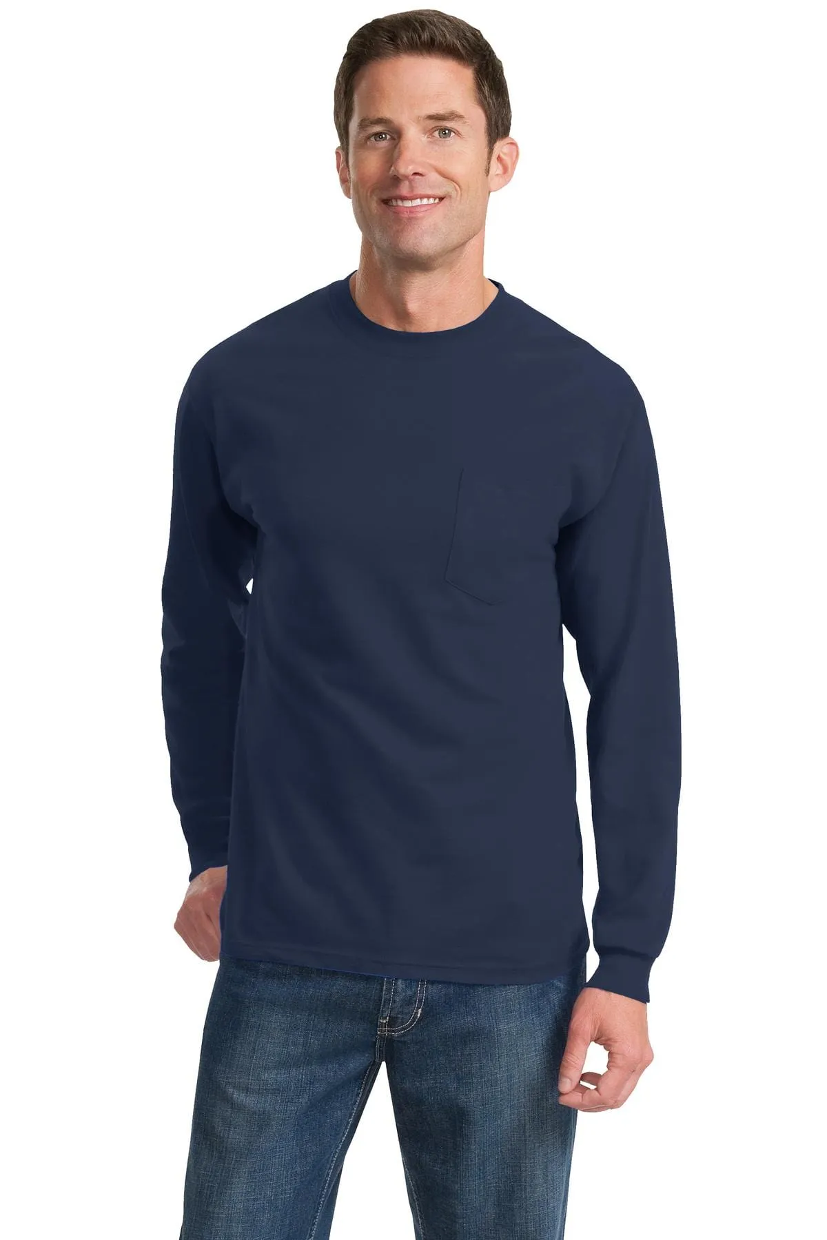 Port & Company ®  Tall Long Sleeve Essential Pocket Tee. PC61LSPT