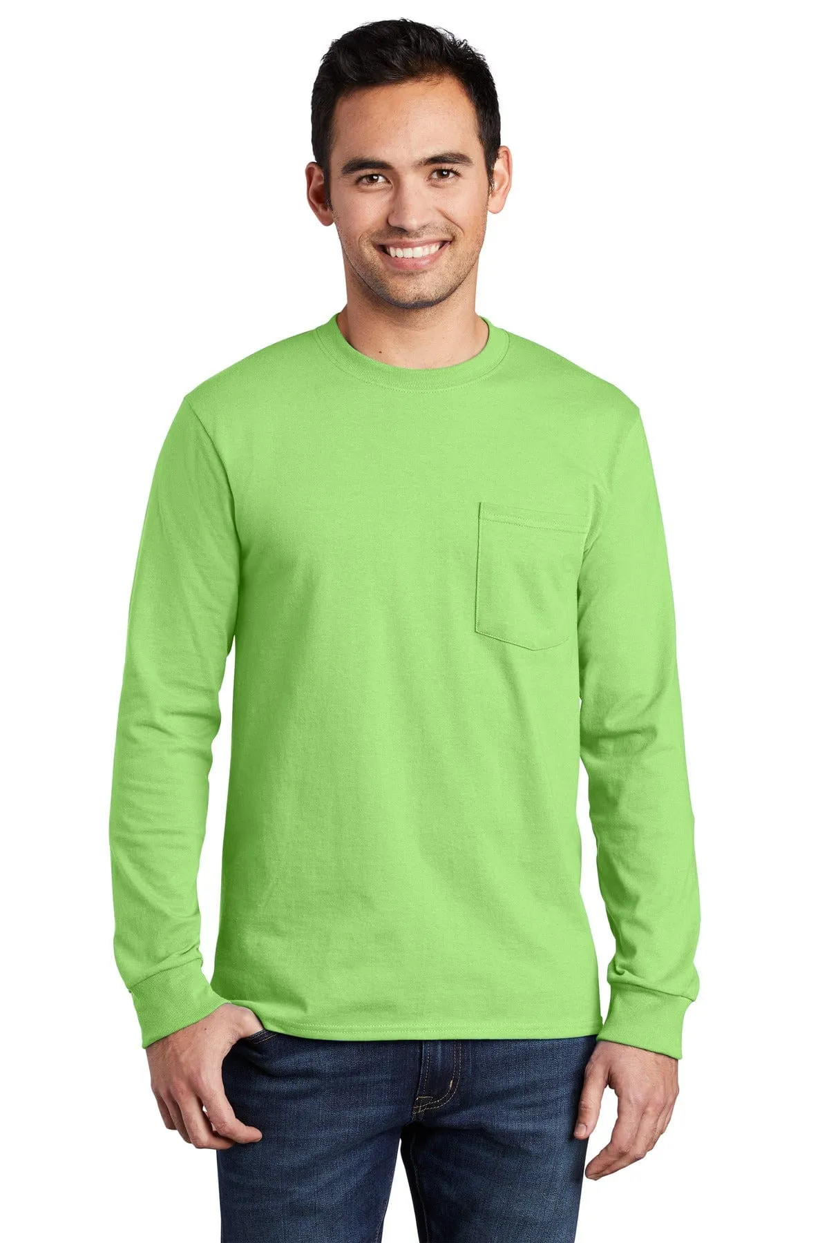 Port & Company ®  Tall Long Sleeve Essential Pocket Tee. PC61LSPT