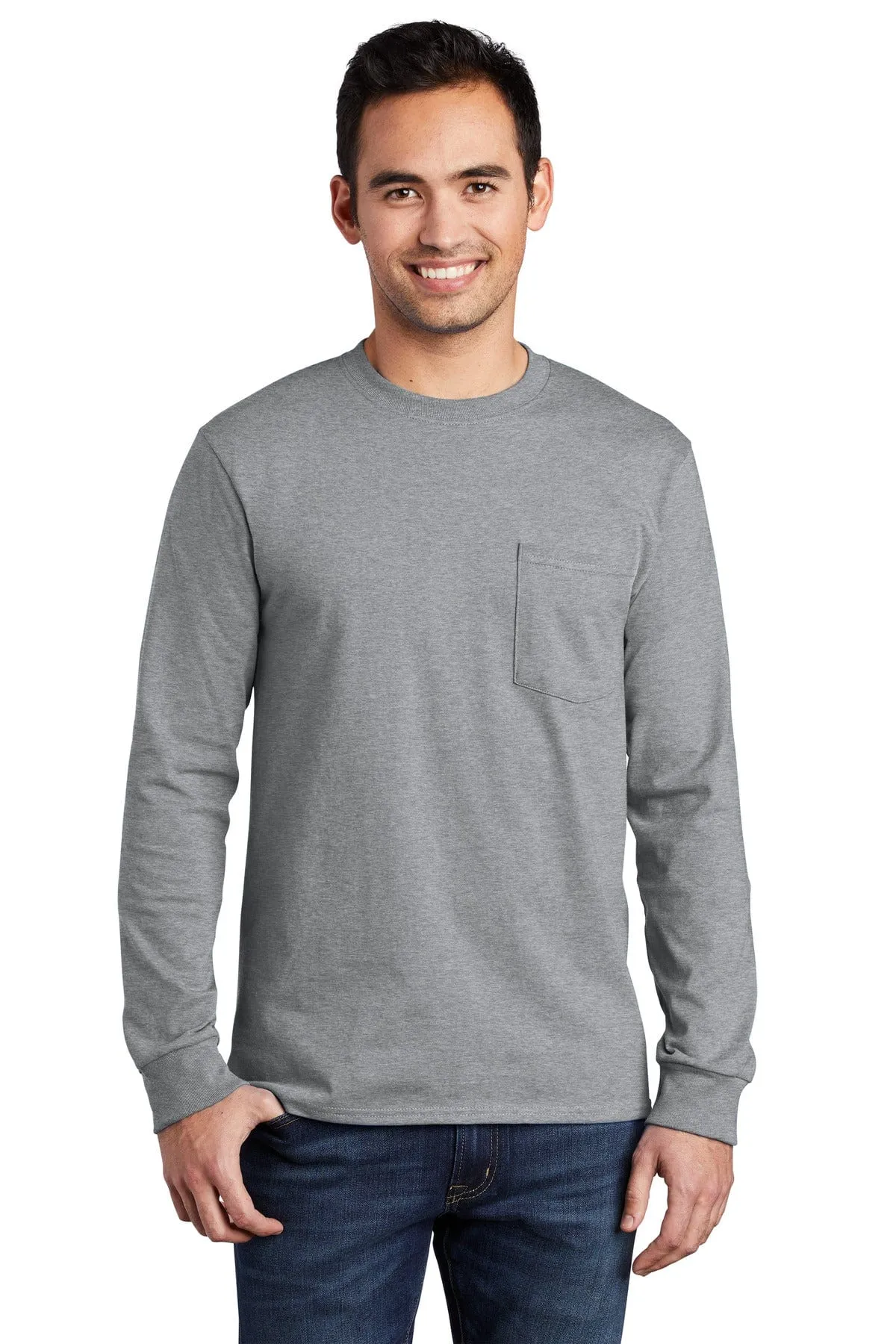 Port & Company ®  Tall Long Sleeve Essential Pocket Tee. PC61LSPT