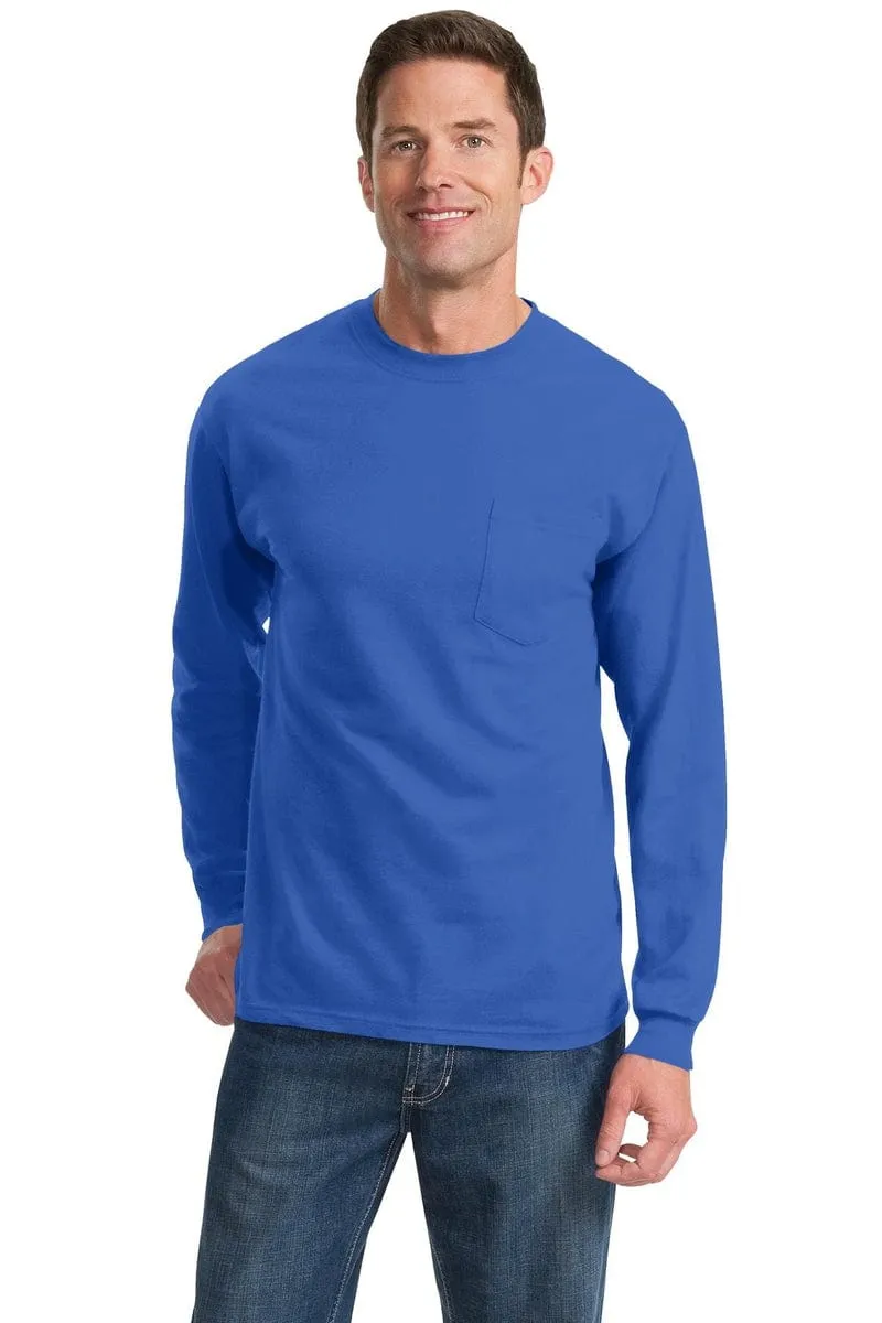 Port & Company ®  Tall Long Sleeve Essential Pocket Tee. PC61LSPT