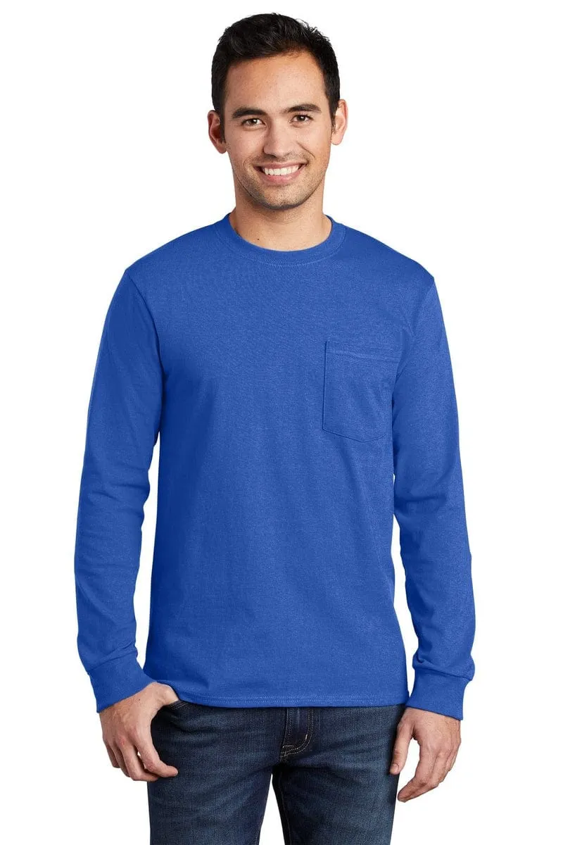 Port & Company ®  Tall Long Sleeve Essential Pocket Tee. PC61LSPT