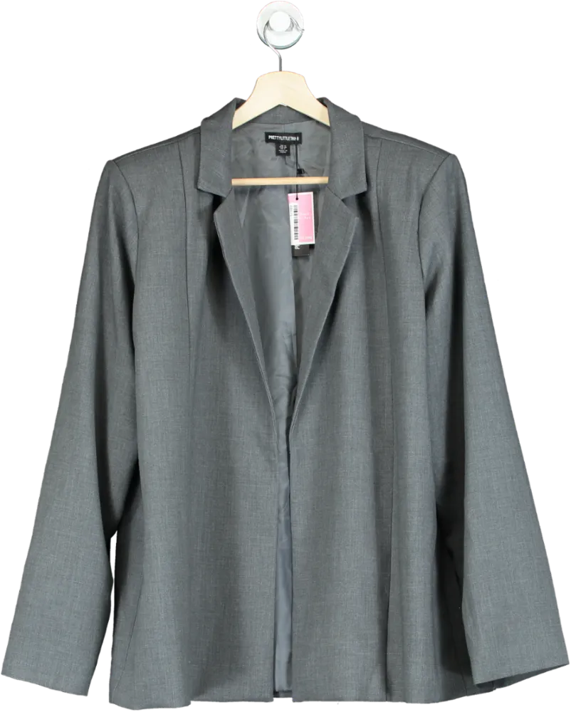 PrettyLittleThing Grey Blazer Coat UK 12