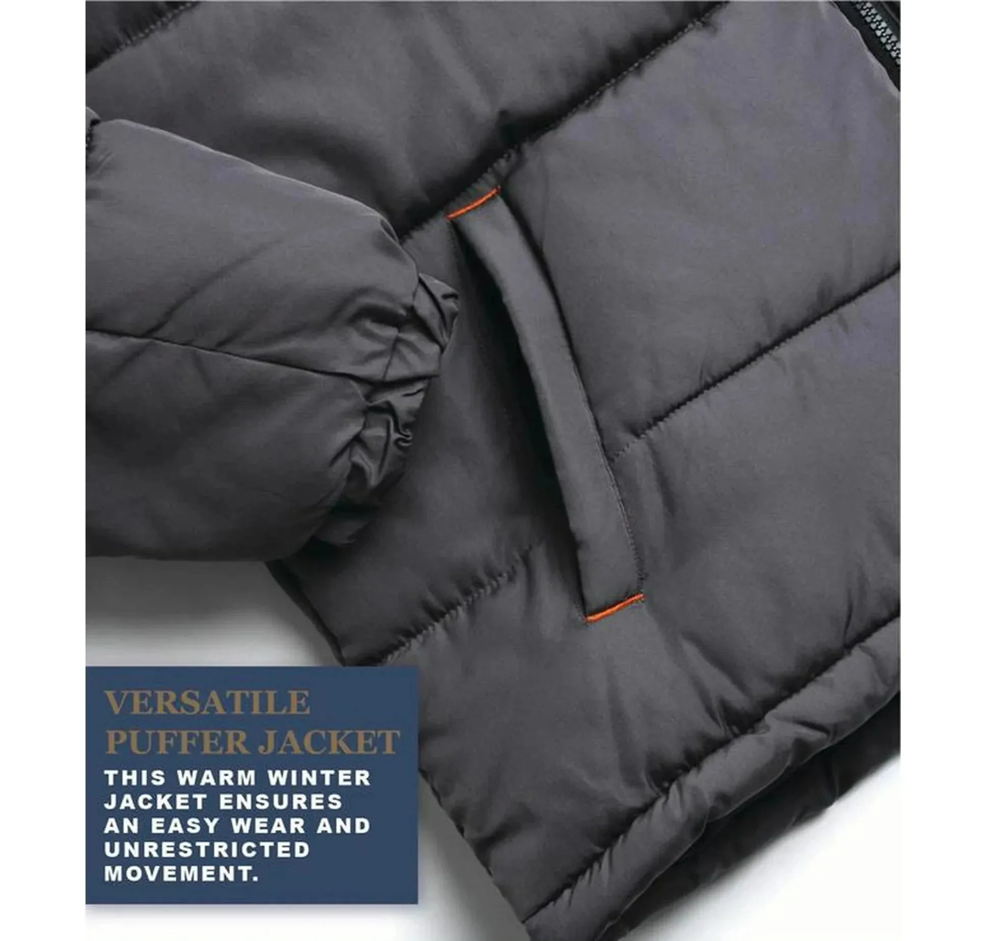 Quilted Blocked Heavy Puffer Gravel