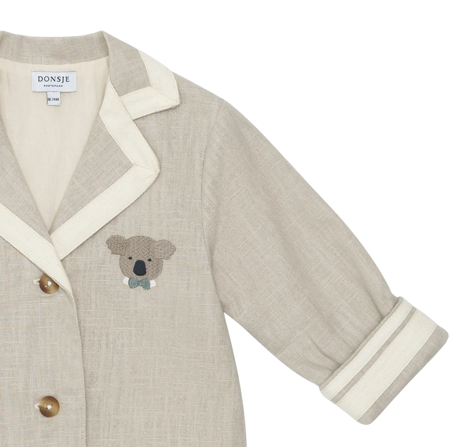 Quirijn Linen Blazer | Festive Koala | Soft Taupe