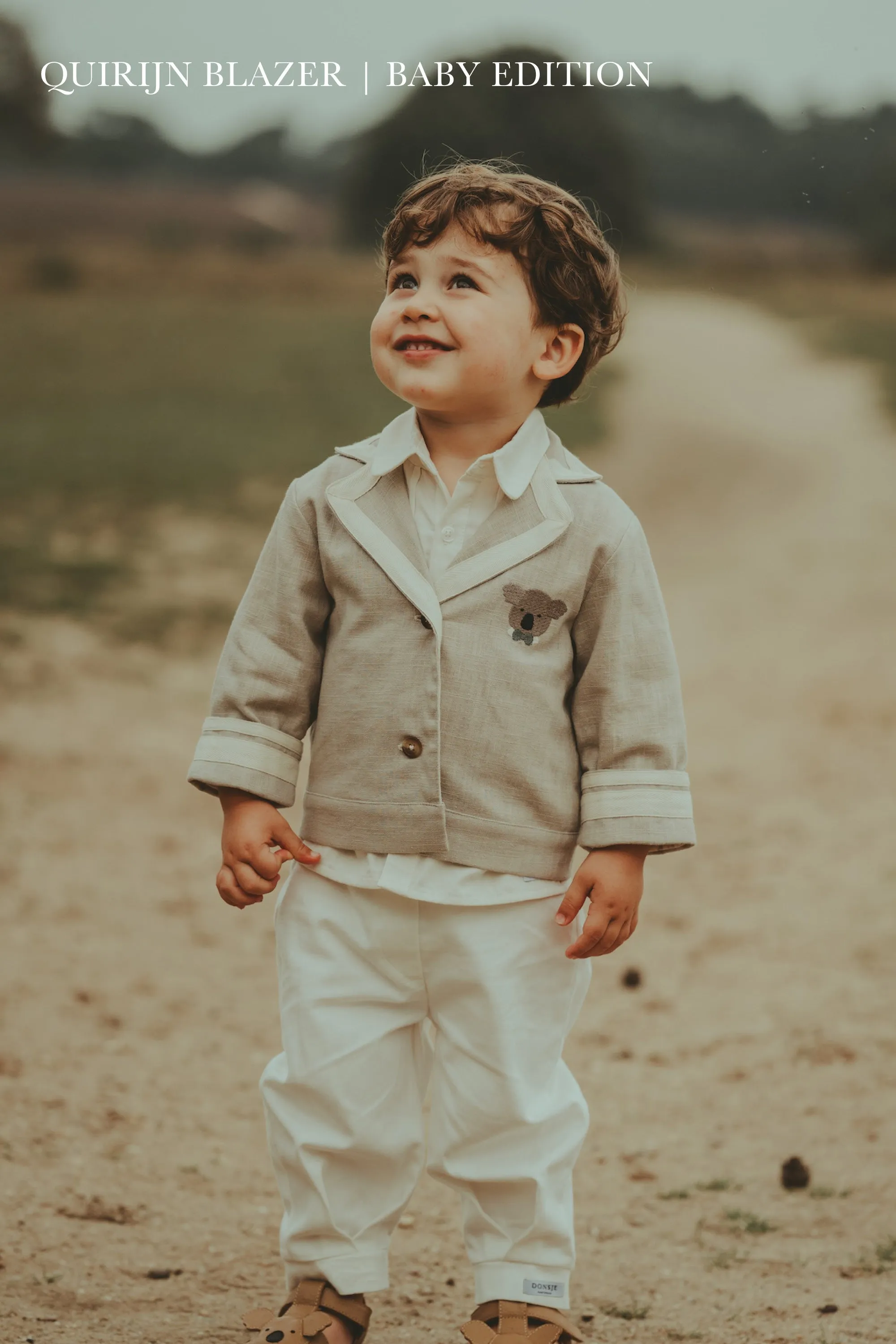 Quirijn Linen Blazer | Festive Koala | Soft Taupe