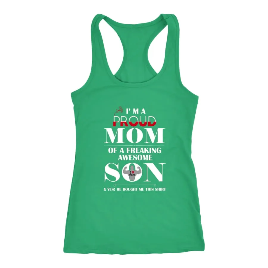 "I Am A Proud Mom" Racerback Tank Womens Shirt| Mom Shirts| 2022 Mother's Day Gift (6 Colors)