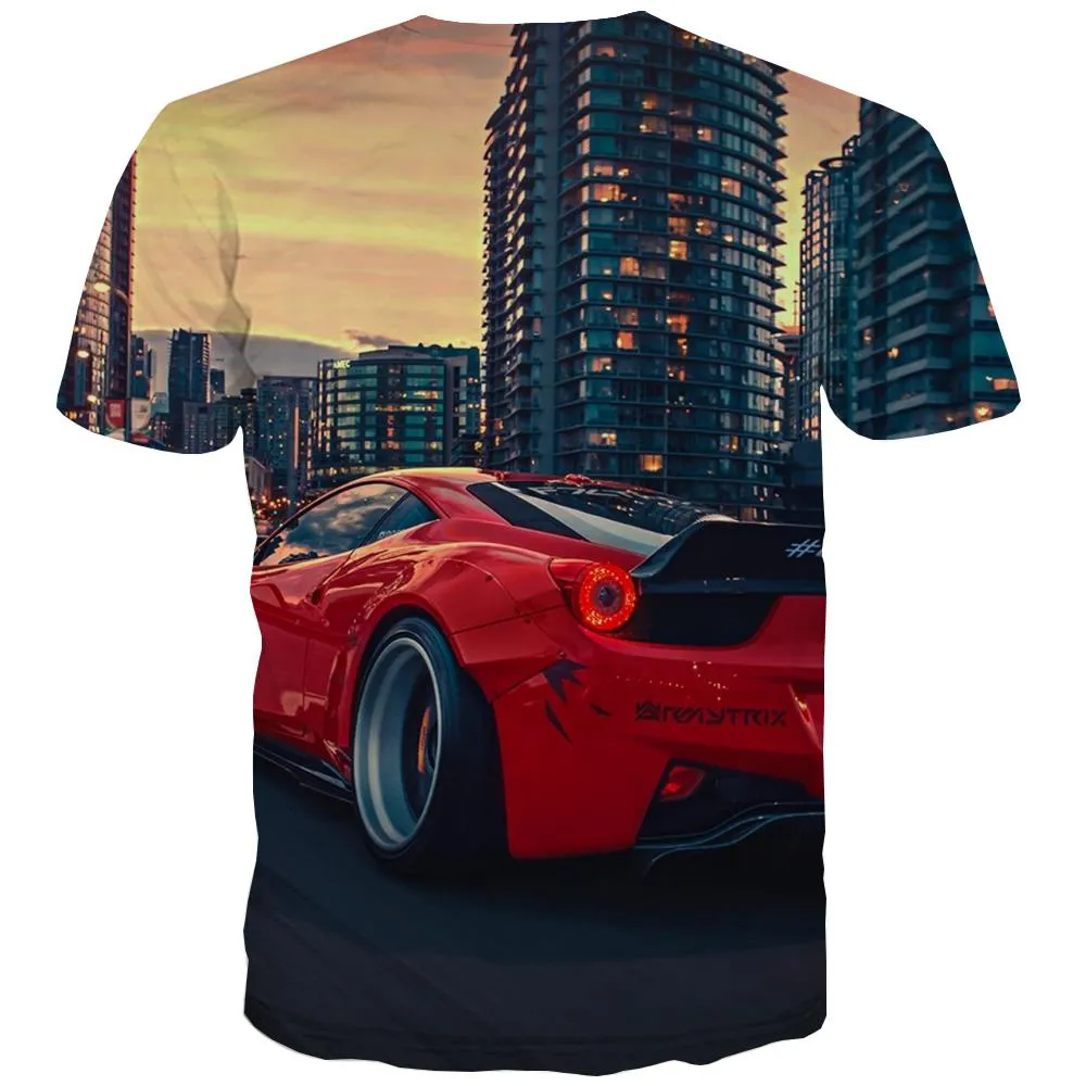 Racing Car T-shirt Men Metal Tshirts Novelty City Tshirts Casual Gray T-shirts Graphic Retro Tshirts Cool