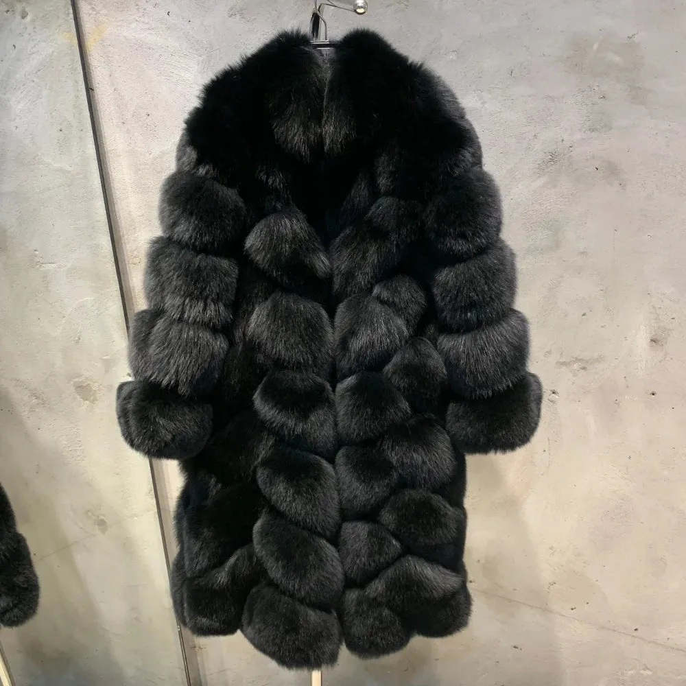 Real Fox Fur Coat for Women