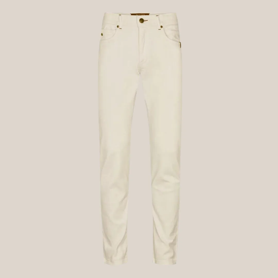 Recycled Cotton Mix 5-Pocket Twill Chino - Off-White