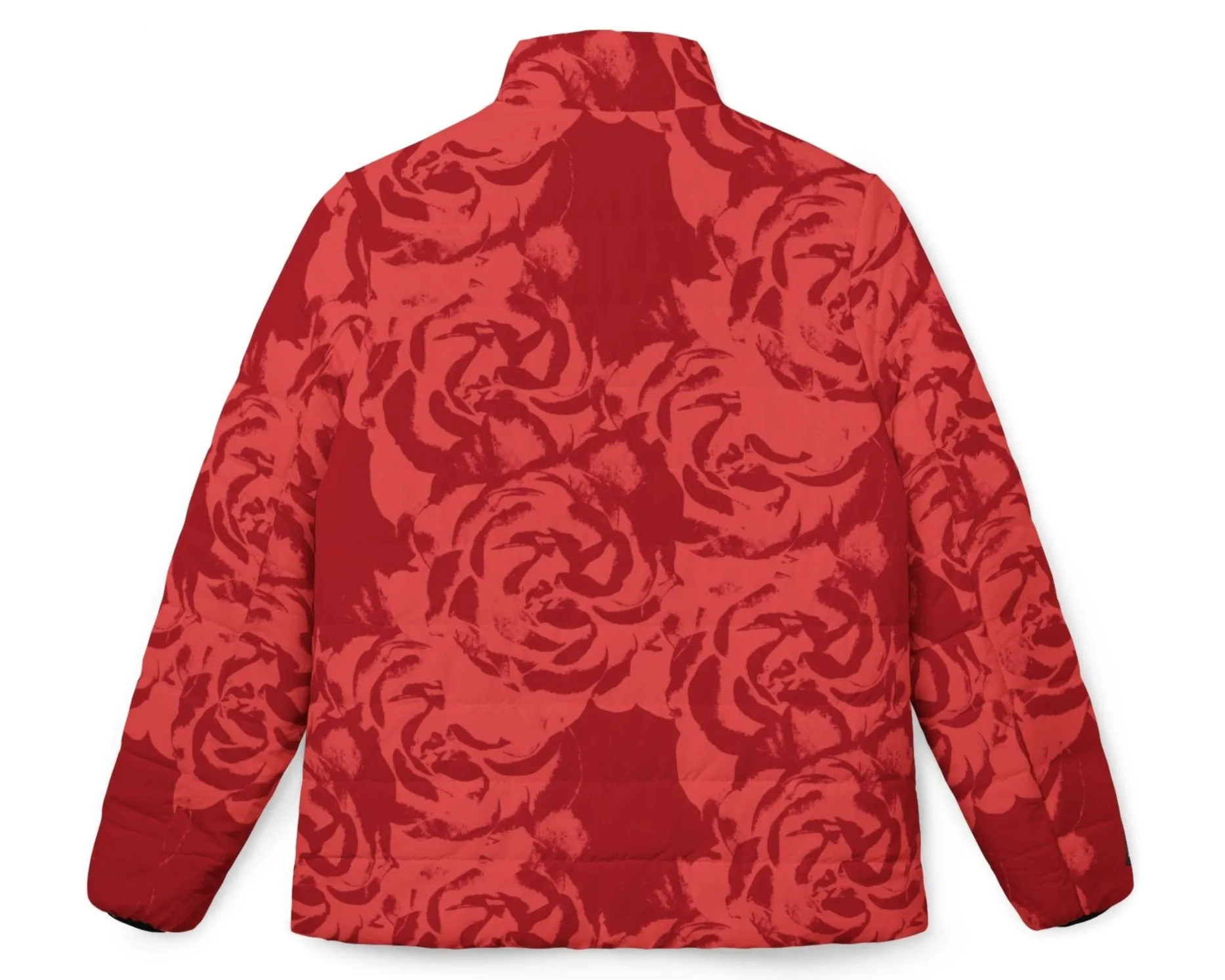 Red Rose Pattern Women’s Puffer Jacket