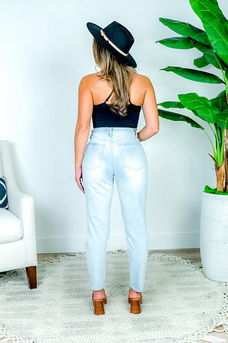 Relaxed Fit High Waist Distressed Denim "Mom Jeans"* (SP11512)