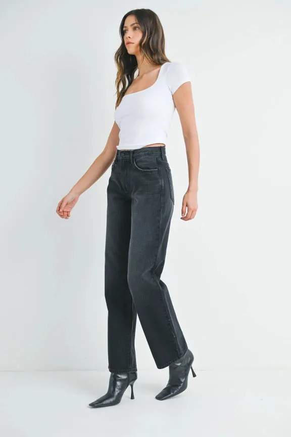 RELAXED FIT STRAIGHT LEG JEANS