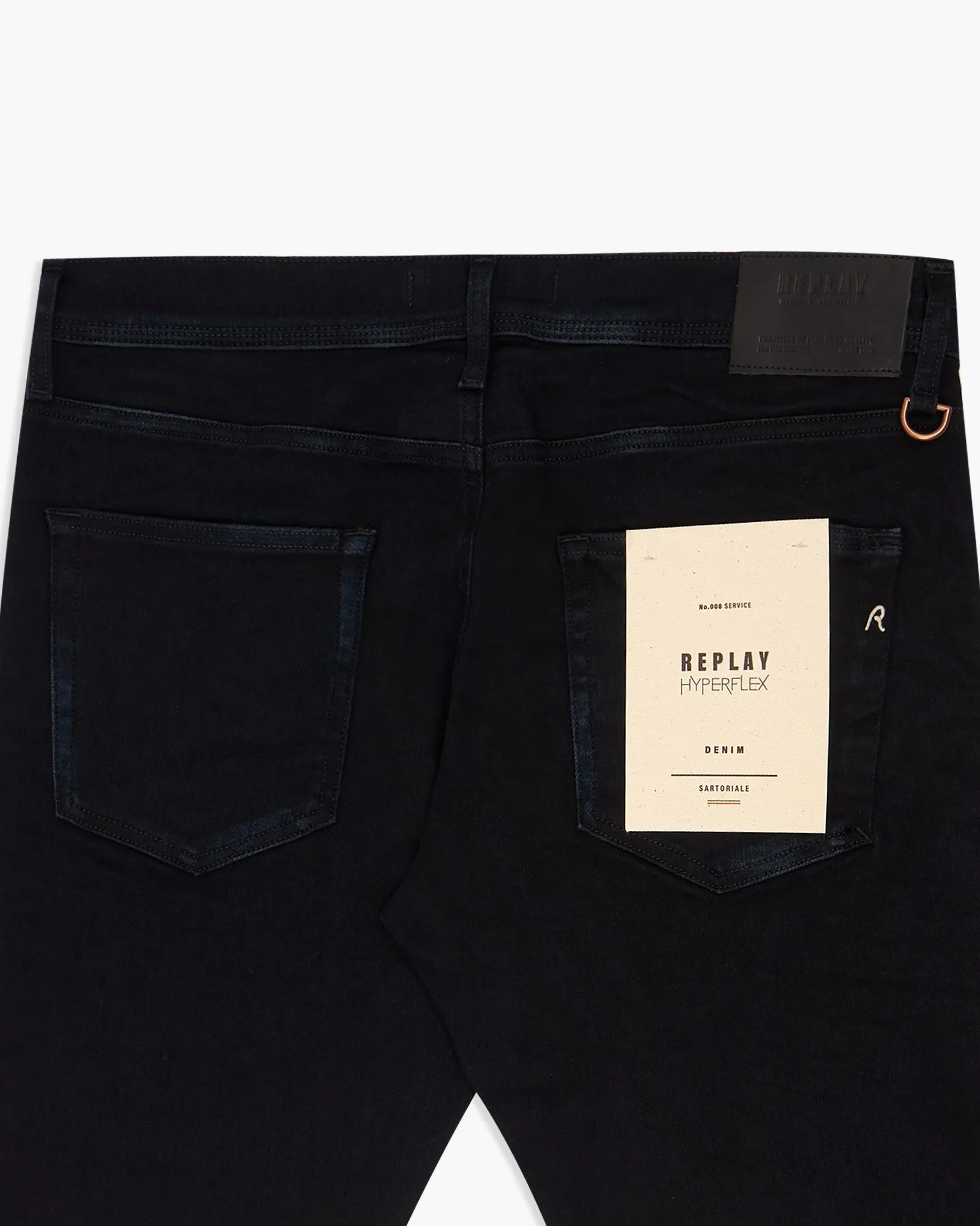 Replay Sartoriale Slim Fit Hyperflex Re-Used XLITE Tailored Mens Jeans - Blue Black