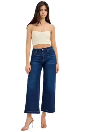 Risen Jeans - High Rise Crop Wide Jeans - RDP5921