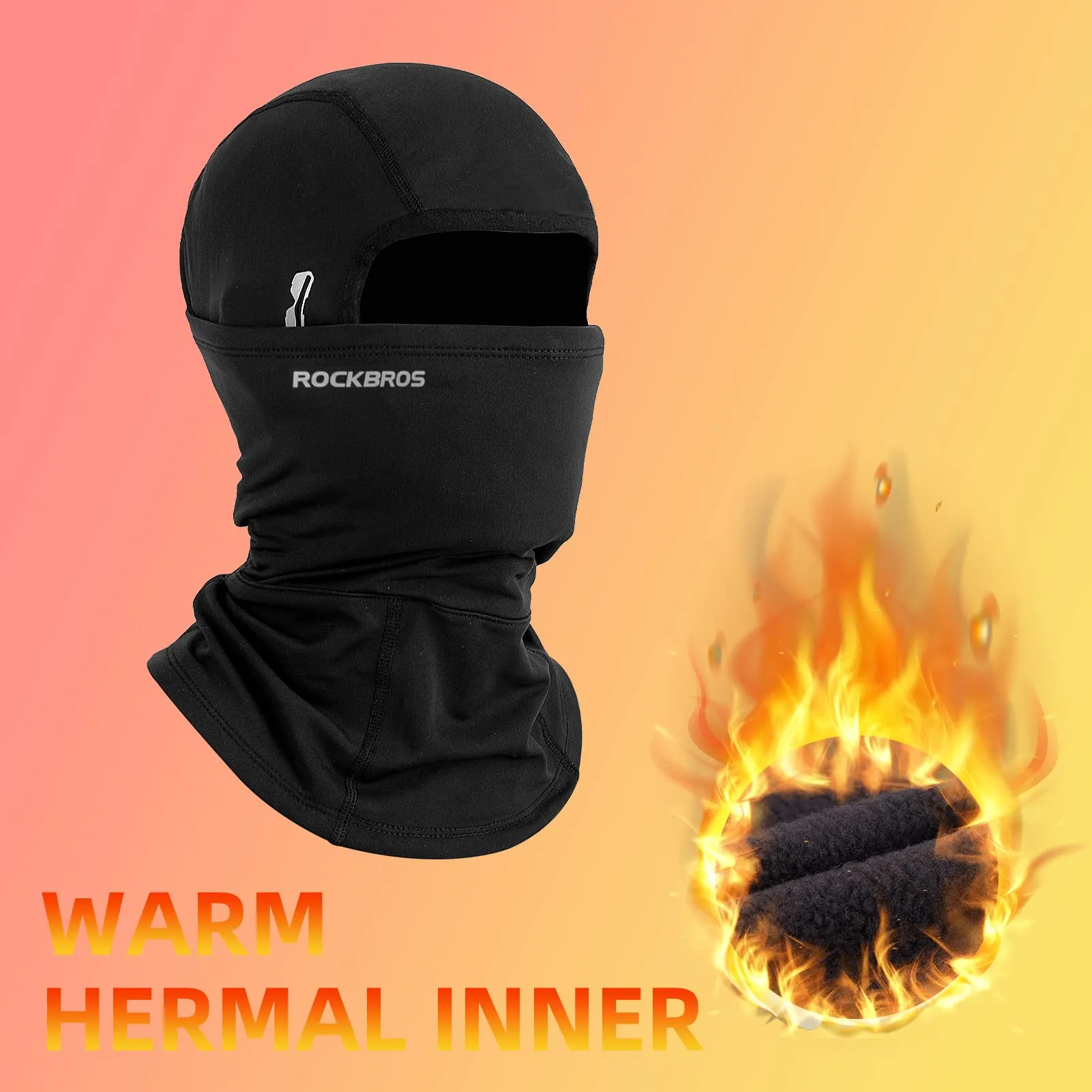 ROCKBROS Winter Ski Mask with Filter Pocket, Full Face Balaclava for Men Women