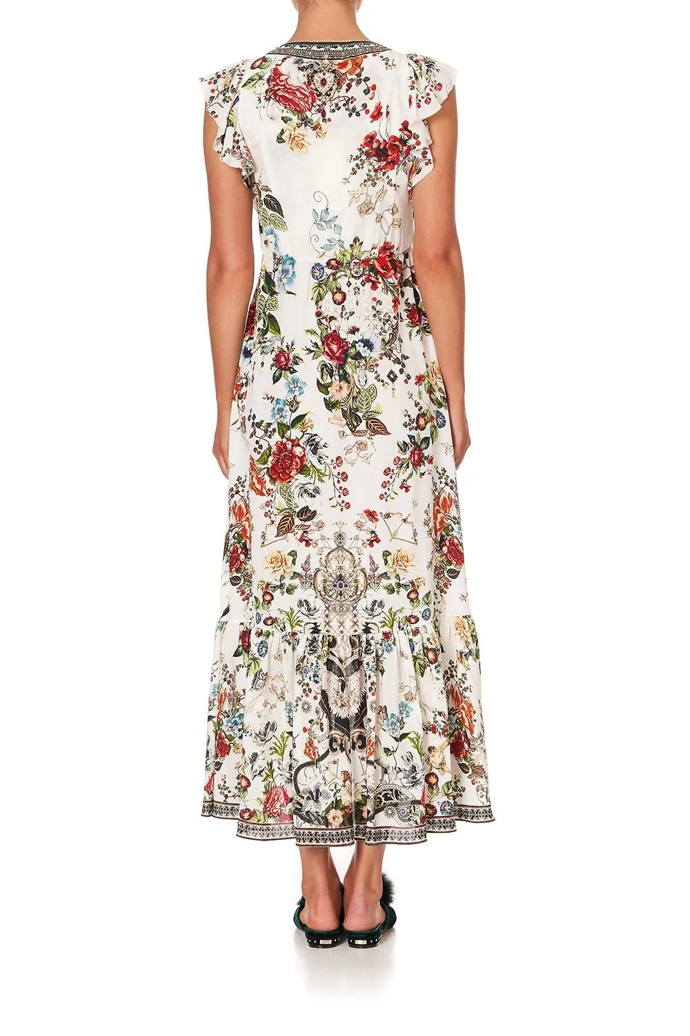 RUFFLE WRAP DRESS SHAKESPEARES GARDEN