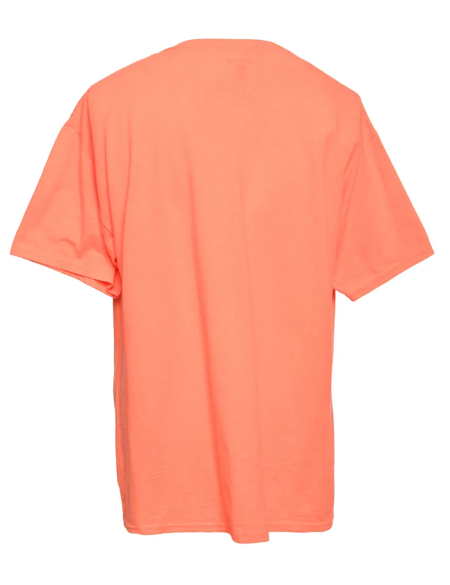 Salmon Pink Gulf Shores Printed T-shirt - XL