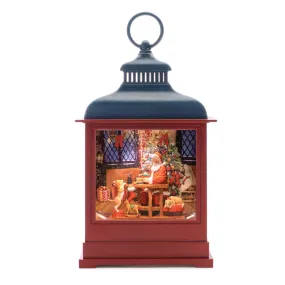 Santa and Dog Snow Globe Lantern