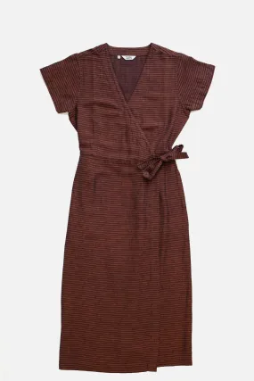 Saria Wrap Dress / Subtle Stripe