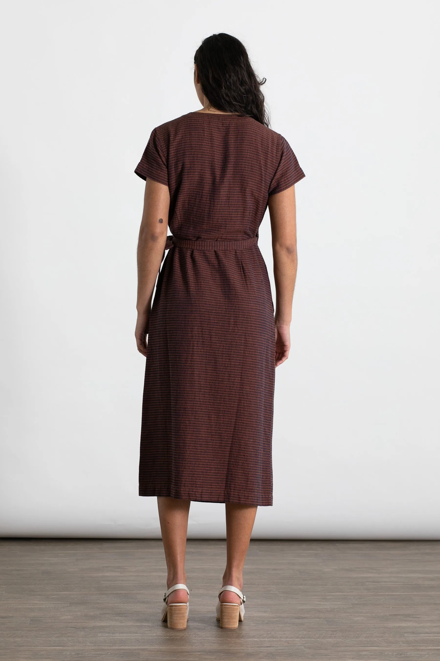 Saria Wrap Dress / Subtle Stripe