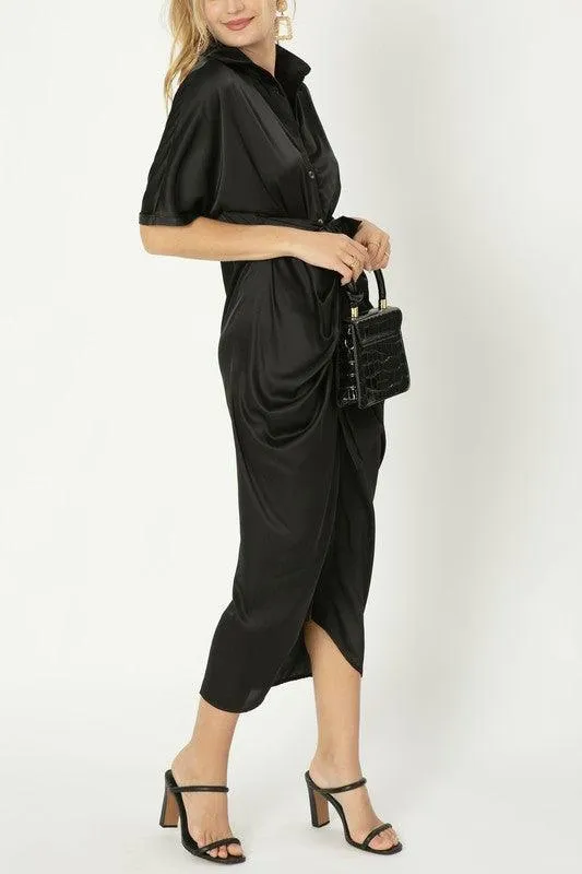 Satin Wrap Dress