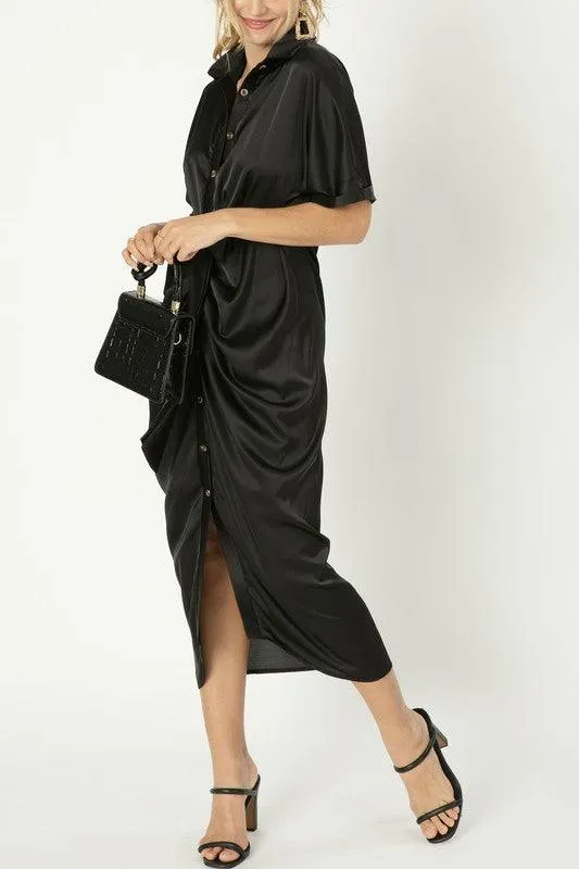 Satin Wrap Dress