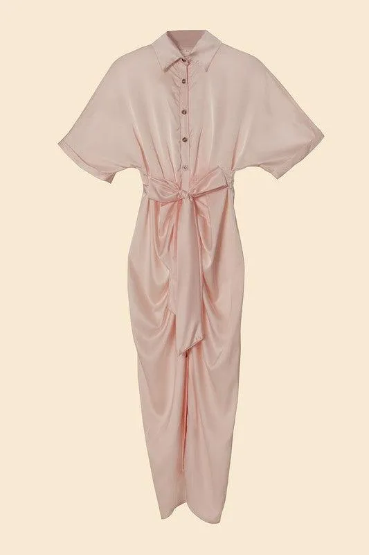 Satin Wrap Dress