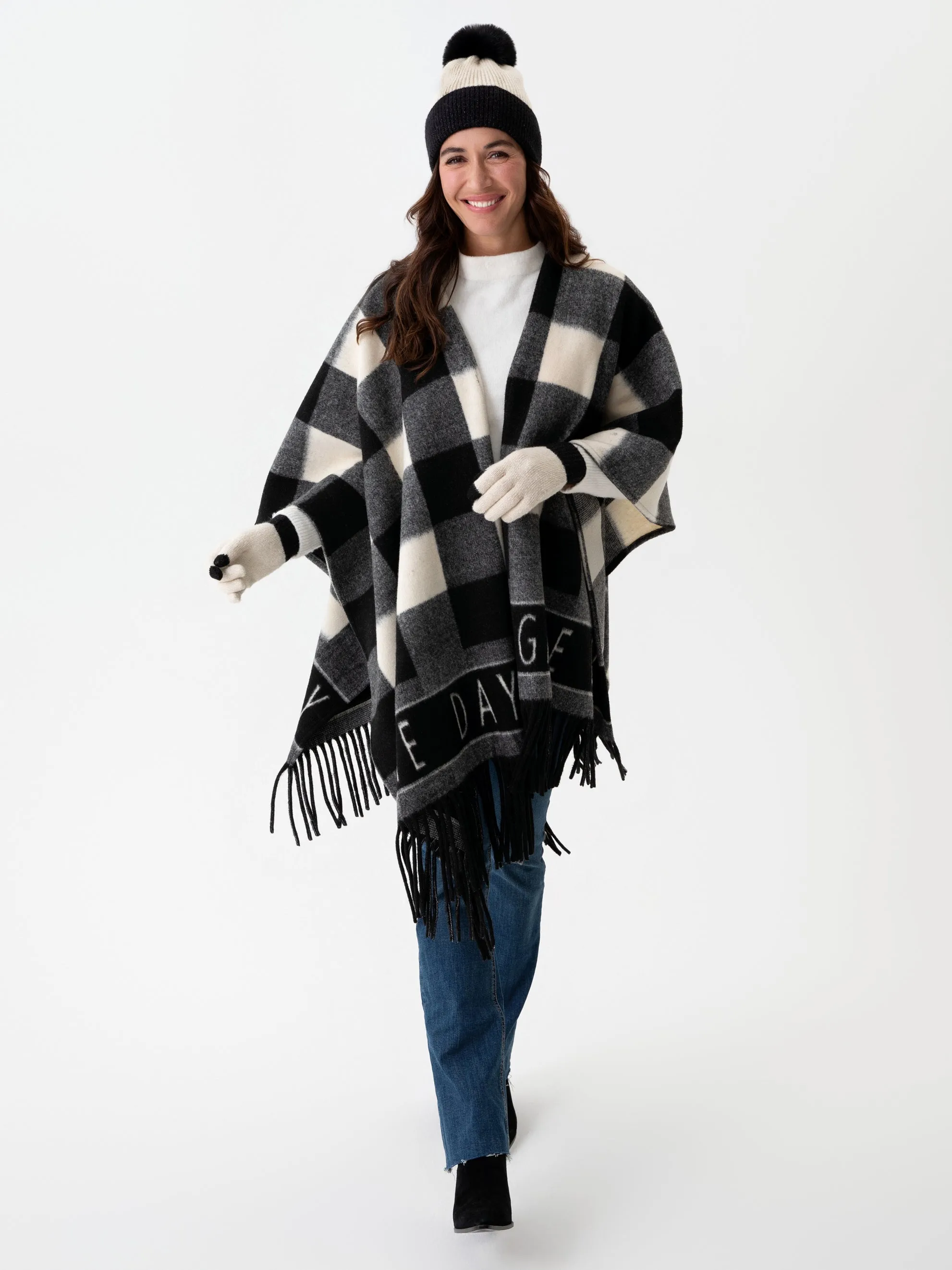 Shiraleah Callie "Game Day" Cape, Black