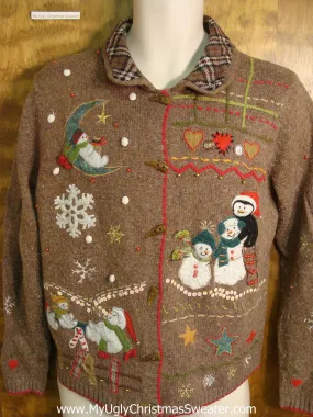 Snowmen Enjoying the Holidays Ugly Christmas Sweater