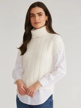 Sofia: Mixed Media Layered Turtleneck Sweater