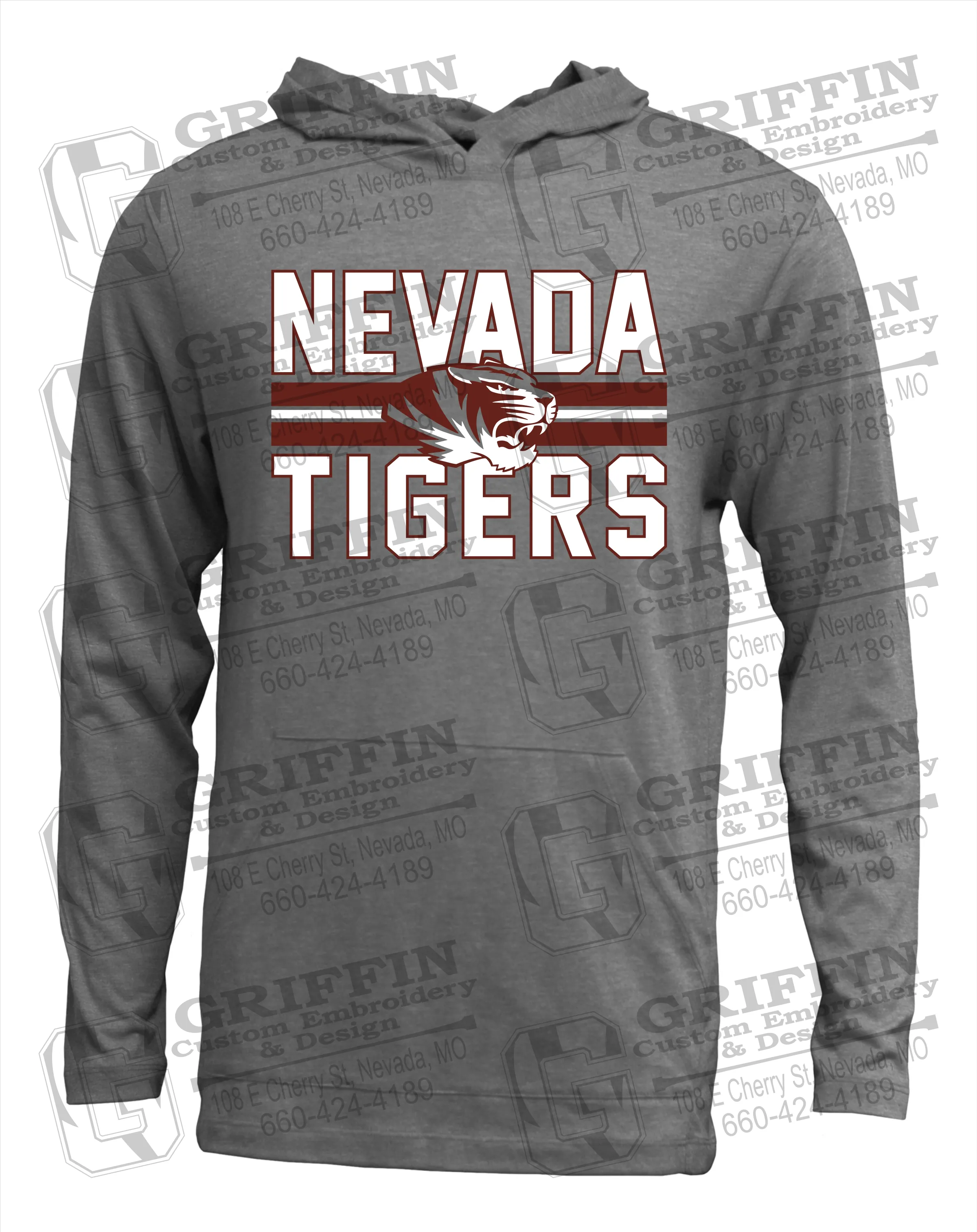 Soft-Tek T-Shirt Hoodie - Nevada Tigers 23-M