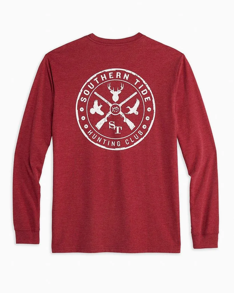 Southern Tide Men's Heather Hunting Club Tee/ Heather Rosewood Red