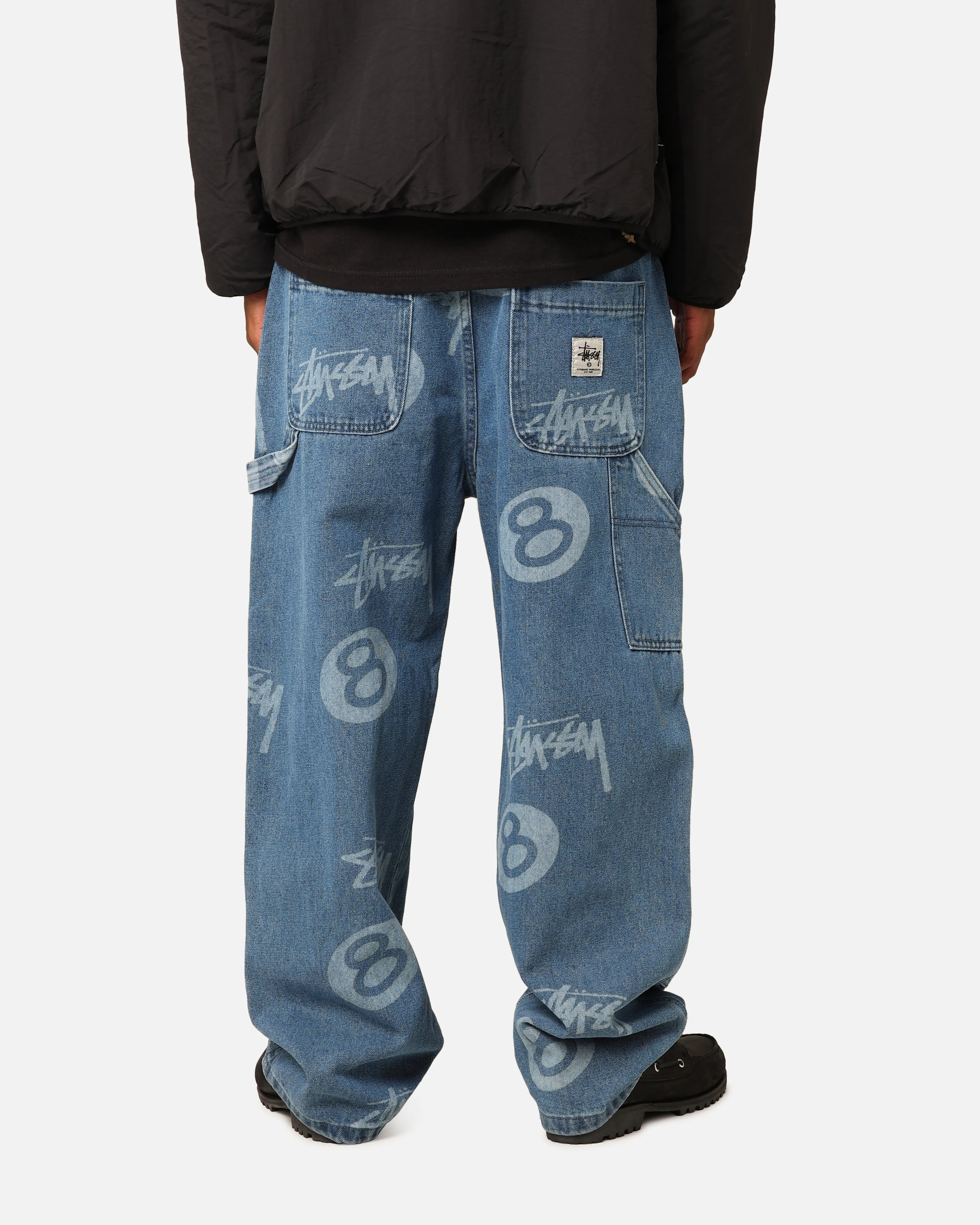 Stüssy Stock 8 Ball Carpenter Jeans Mid Blue Denim